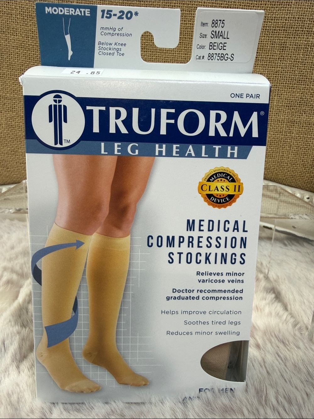 Truform | Medical Compression Knee-High Stockings — Beige, Small, NWT